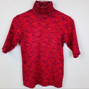 Free People Stretch Turtle Neck Raw Edges, L